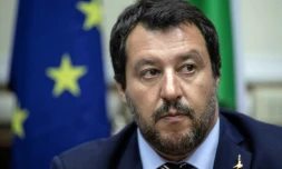 Le ministre italien de l'Intérieur Matteo Salvini à Milan le 28 août 2018