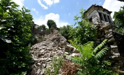 Les ruines de la maison Lolomani à Gjirokastra, le 15 juin 2018 en Albanie