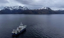 Le navire océanographique "Cabo de Hornos" dans la région de Magallanes, au Chili, le 3 décembre 2021