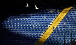 Une tribune vide lors du match de Serie A à huis clos entre la Lazio et Bologne au stade olympique de Rome le
29 février