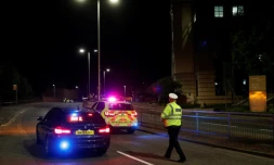 La police britannique boucle un secteur de Reading, à l'ouest de Londres, après une attaque au couteau le 20 juin 2020