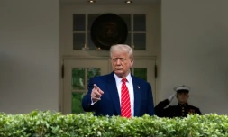 Le président américain Donald Trump à la Maison Blanche, le 8 mai 2025 à Washington