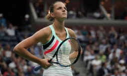 La Tchèque Karolina Pliskova face à l'Américaine CoCo Vandeweghe en quarts de finale de l'US Open, le 6 septembre 2017 à New York