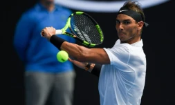 L'Espagnol Rafael Nadal lors du match contre l'Allemand Florian Mayer, lors de l'Open d'Australie, le 17 janvier 2017 à Melbourne