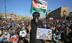 Des manifestants irakiens protestent à Bagdad contre la décision de Donald Trump sur Jérusalem, le 8 décembre 2017