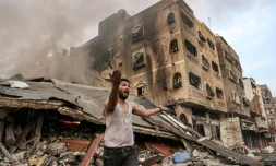 Destructions à Gaza après des frappes israéliennes, le 11 octobre 2023