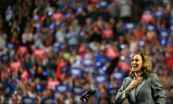 Kamala Harris lors d'un meeting de campagne à Madison, dans le Wisconsin, le 20 septembre 2024