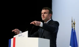 Le président français Emmanuel Macron à Bastia, en Corse, le 7 février 2018 