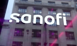 Le logo de Sanofi, le 4 février 2022 à Paris