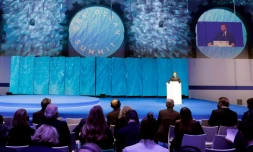 Le président Emmanuel Macron à l'ouverture du sommet pour l'Océan, le 11 février 2022 à Brest