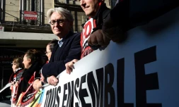 Le leader de Force Ouvrière Jean-Claude Mailly (c), le 16 novembre 2017 à Marseille