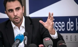 Hervé Falciani, l'ancien banquier de la HSBC, a Divonne-les-Bains le 28 octobre 2015