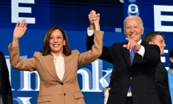 Joe Biden et Kamala Harris au premier jour de la convention démocrate à Chicago, le 19 août 2024