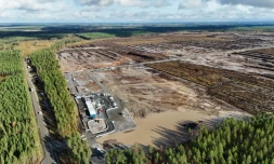 Vue aérienne du site où Google prévoit de construire un nouveau centre de données, le 29 septembre 2026 à Muhos, dans le nord de la Finlande 