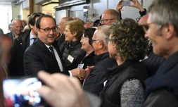 François Hollande lors d'un déplacement à Laval (Mayenne), le 25 avril 2017
