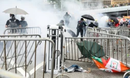 Affrontement entre police et manifestants à Hong Kong, le 12 juin 2019