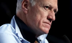 Le sélectionneur des Bleus Didier Deschamps à Clairefontaine-en-Yvelines le 13 novembre 2024 à la veille du match contre Israël au Stade de France