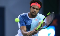 Jo-Wilfried Tsonga face Ă l'Allemand Florian Mayer au 1er tour du Masters 1000 de Shanghai, le 10 octobre 2016