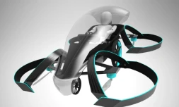 Une reproduction numérique d'un prototype de voiture volante, "SkyDrive", qui sera l'un des sujets de conversation au grand salon de l'électronique grand public à Las Vegas
