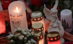 Mémorial en hommage aux victimes sur le site de l'attentat de Berlin, le 21 décembre 2016