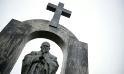 La statue de Jean-Paul II à Ploërmel, en Bretagne, le 5 janvier 2016