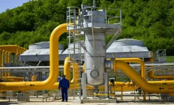 La station de compression de gaz de Bulgartransgaz Ă Ihtiman, en Bulgarie, le 5 mai 2022