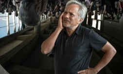 Le sculpteur britannique Anish Kapoor, le 10 septembre 2015 Ă Eveux en france