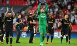 Les joueurs de Monaco fĂȘtent leur victoire sur Tottenham Ă Wembley, le 14 septembre 2016