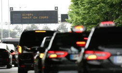 Manifestation de taxis à Saint-Denis, en Seine-Saint-Denis, le 21 mai 2025