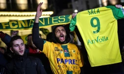 Des supporters nantais rendent hommage à Emiliano Sala, le 22 janvier 2019 à Nantes