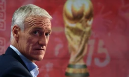Le sélectionneur de l'équipe de France Didier Deschamps avant l'annonce de la liste des 23 bleus pour le Mondial-2018, le 17 mai 2018 à Boulogne-Billancourt