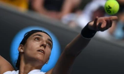 La Française Caroline Garcia contre l'Australienne Zoe Hives lors de l'Open d'Australie, le 16 janvier 2019 à Melbourne