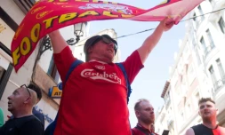 Un supporter de Liverpool à Madrid, le 31 mai 2019, à la veille de la finale de Ligue des champions contre Tottenham