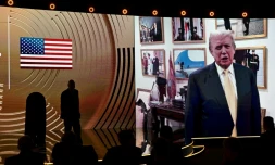 Le président-élu américain Donald Trump s'exprimant le 5 décembre 2024 lors d'une cérémonie à Miami (Etats-Unis)