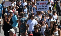 Manifestation contre le pass sanitaire à Montpellier le 28 août 2021