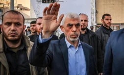 Yahya Sinouar, chef du Hamas Ă gaza, dans la ville de Gaza, le 14 avril 2023
