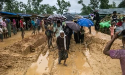 Des Rohingyas dans le camp de réfugiés de Kutupalong au Bangladesh, le 28 septembre 2017