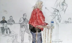 Un crocquis d'audience de Cécile Bourgeon, le 10 octobre 2017 au Puy-en-Velay  