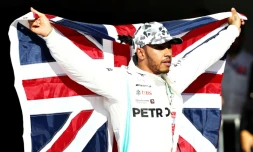 Le Britannique Lewis Hamilton champion du monde de Formule 1 aprĂšs le GP des Etats-Unis, le 3 novembre 2019 Ă Austin (Texas)
