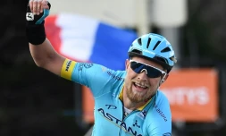 Le Danois Magnus Cort Nielsen (Astana) vainqueur de la 4e étape de Paris-Nice, entre Vichey et Pélussin, le 13 mars 2019