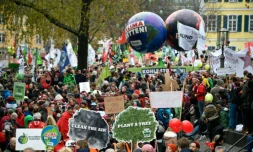 Manifestation pour mettre fin à l'utilisation du charbon, le 4 novembre 2017 à Bonn à la veille de la COP23