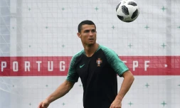 Cristiano Ronaldo à l'entraînement à Kratovo, le 19 juin 2018, prêt à nouveau à éclabousser le Mondial de sa classe