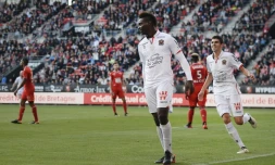 Mario Balotelli buteur pour l'OGC Nice face à Rennes, le 17 septembre 2017 au Roazhon Park
