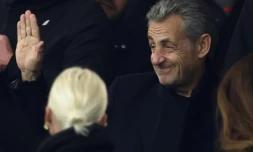 L'ancien président Nicolas Sarkozy, deux jours après sa condamnation à cinq ans de prison, au Parc des Princes, le 27 septembre 2025
