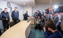 Franck Ribéry à son arrivée dans la salle d'audience du tribunal de Munich, le 12 décembre 2017 