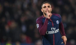Le latéral du PSG Layvin Kurzawa, auteur d'un triplé face à Anderlecht, le 31 octobre 2017 au Parc des Princes