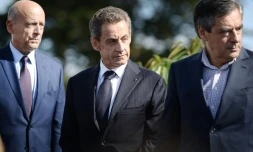 Alain Juppé, Nicolas Sarkozy et François Fillon le 5 septembre 2015 à La Baule