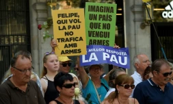 Manifestation de "rejet du terrorisme", le 26 août 2017, à Barcelone en réaction aux attentats qui ont fait 15 morts et au moins 126 blessés en Catalogne
