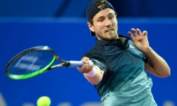 Le Français Lucas Pouille au tournoi de Montpellier, le 7 février 2019