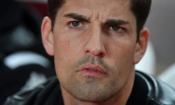 L'entraßneur de l'AS Monaco Robert Moreno lors du match de Ligue 1 contre Montpellier au stade Louis-II le 14 février 2020